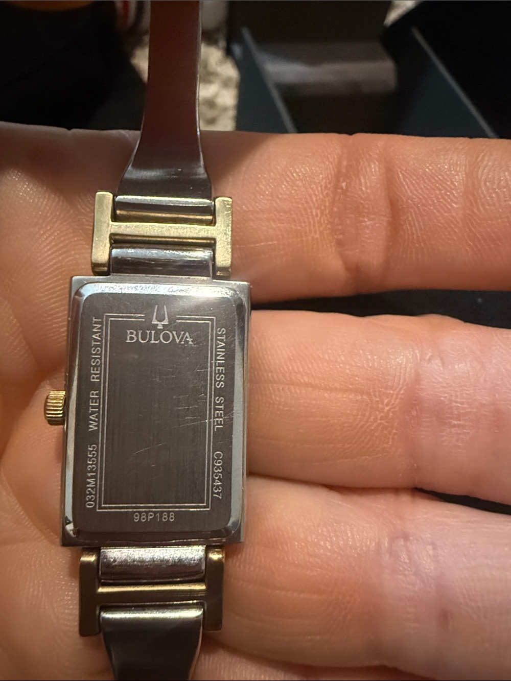 Bulova Men's Two-Tone Rectangle Dress Watch - Silver and Gold - Picture 4 of 4